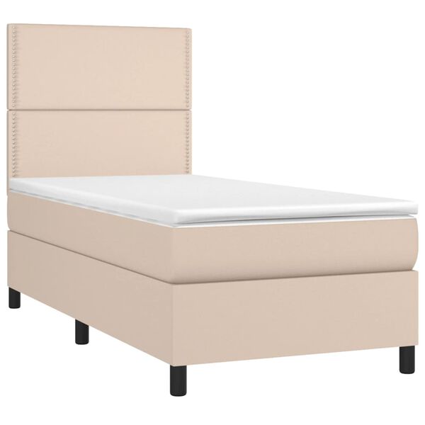 vidaXL Sommier &agrave; lattes de lit avec matelas Cappuccino 80x200 cm