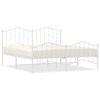 vidaXL Cadre de lit m&eacute;tal sans matelas et pied de lit blanc 183x213 cm