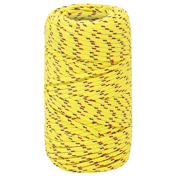 vidaXL Corde de bateau Jaune 2 mm 50 m Polypropyl&egrave;ne