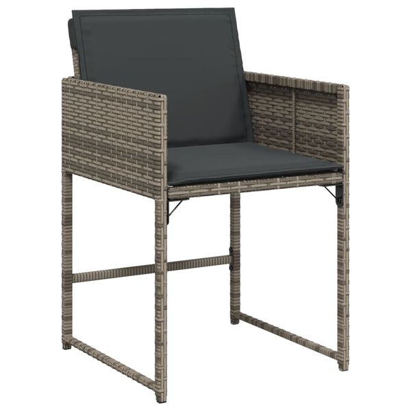 vidaXL Ensemble &agrave; manger de jardin coussins 13 pcs gris r&eacute;sine tress&eacute;e