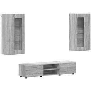 vidaXL Ensemble meuble TV FLORIN 3 pc Gris Sonoma Bois d'ing&eacute;nierie