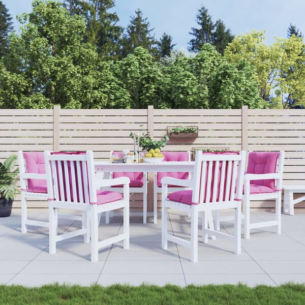 vidaXL Coussins de chaise de jardin &agrave; dossier bas lot de 6 rose