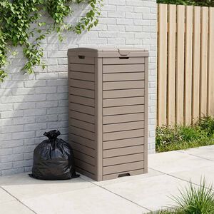 vidaXL Poubelle d'ext&eacute;rieur marron clair 41x41x86 cm polypropyl&egrave;ne