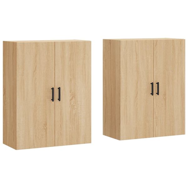 vidaXL Armoires murales 2 pcs ch&ecirc;ne sonoma 69,5x34x90 cm