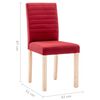 vidaXL Chaises &agrave; manger lot de 2 rouge bordeaux tissu