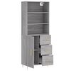 vidaXL Buffet haut Sonoma gris 69,5x34x180 cm Bois d'ing&eacute;nierie