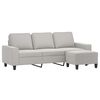 vidaXL Canap&eacute; 3 places repose-pieds Gris clair 180 cm Tissu microfibre