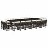 vidaXL Ensemble &agrave; manger de jardin et coussins 17 pcs marron rotin