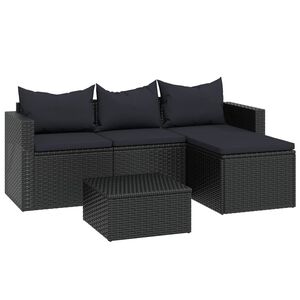 vidaXL Salon de jardin Noir R&eacute;sine tress&eacute;e