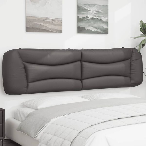 vidaXL Coussin de t&ecirc;te de lit Hvar gris 200 cm similicuir