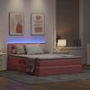 vidaXL Lit avec rangement et LED avec LED Rose 140 x 200 cm Velours