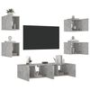 vidaXL Unit&eacute;s murales TV avec LED 6 pcs gris b&eacute;ton bois d'ing&eacute;nierie