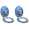 vidaXL Si&egrave;ge de toilette &agrave; fermeture douce 2 pi&egrave;ces Bleu 44 x 38 cm