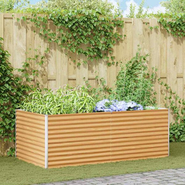 vidaXL Jardini&egrave;re sur&eacute;lev&eacute;e 195 x 100 x 68 cm Acier galvanis&eacute;
