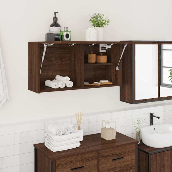 vidaXL Armoire murale de bain chêne marron 80x25x40 cm bois ingénierie