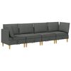vidaXL Ensemble de meubles pour le salon 4 pcs Gris fonc&eacute; Tissu