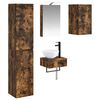 vidaXL Ensemble de mobilier de salle de bain 5 pcs Ch&ecirc;ne fum&eacute;