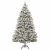 vidaXL Sapin de No&euml;l artificiel Vert et blanc 270 cm PVC et m&eacute;tal