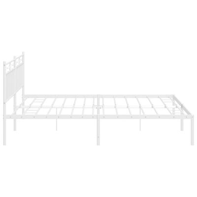 vidaXL Cadre de lit métal sans matelas et tête de lit blanc 193x203 cm