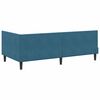 vidaXL Cadre de lit d'angle Bleu 90 cm x 190 cm VeloursetContreplaqu&eacute;