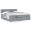 VidaXL Cadre de lit ottoman et matelas gris clair 200x200cm tissu