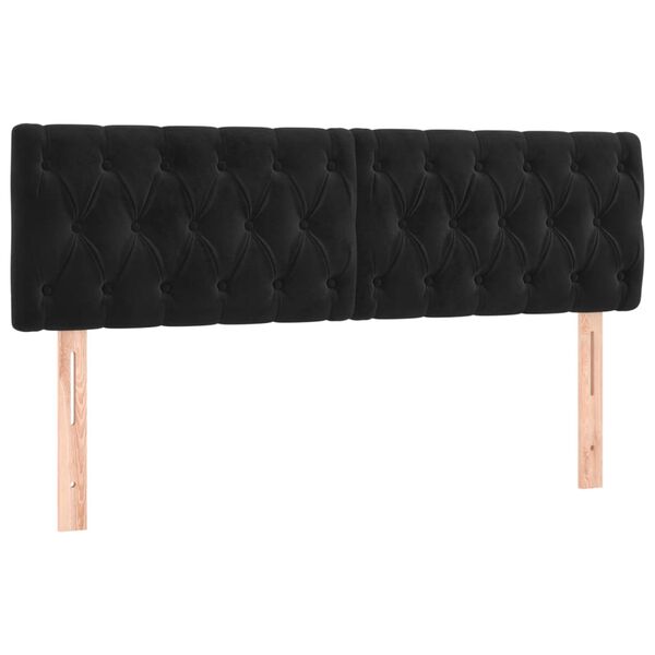 vidaXL Têtes de lit 2 pcs Noir 72x7x78/88 cm Velours
