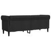 vidaXL Canap&eacute; Chesterfield 3 places noir tissu