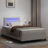 vidaXL Lit &agrave; ressorts avec matelas Blanc 120 x 200 cm Simili cuir