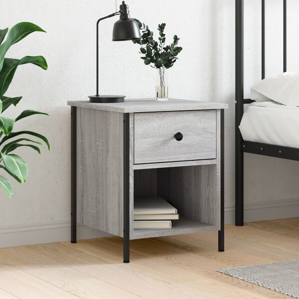 vidaXL Table de chevet sonoma gris 40x42x50 cm bois d'ing&eacute;nierie