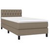 vidaXL Sommier &agrave; lattes de lit avec matelas Taupe 90x190 cm Tissu