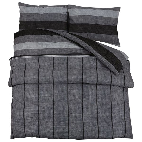 vidaXL Ensemble de housse de couette gris fonc&eacute; 140x200 cm Coton