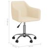 vidaXL Chaises pivotantes &agrave; manger lot de 2 Cr&egrave;me Tissu