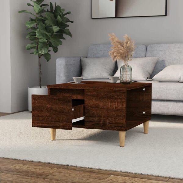 vidaXL Table basse chêne marron 55x55x36,5 cm bois d'ingénierie
