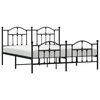 vidaXL Cadre de lit m&eacute;tal sans matelas avec pied de lit noir 160x200cm