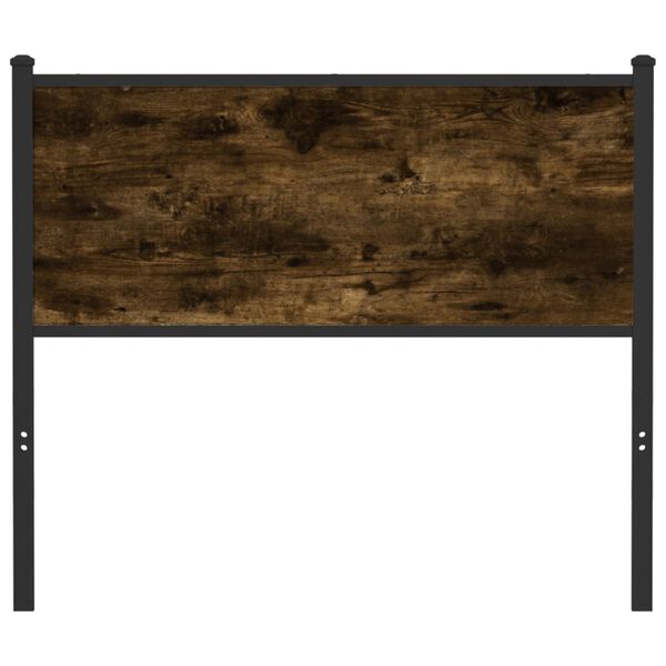 vidaXL T&ecirc;te de lit de remplacement ch&ecirc;ne fum&eacute; 107 cm bois d'ing&eacute;nierie et acier