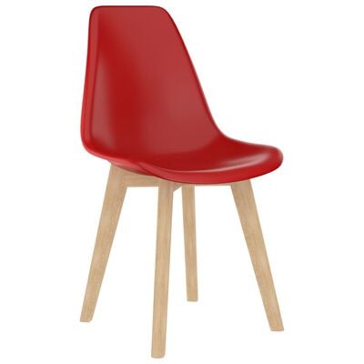 vidaXL Chaises à manger lot de 2 rouge plastique