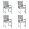 vidaXL Coussins de chaise &agrave; dossier bas lot de 4 gris clair m&eacute;lang&eacute;