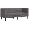 vidaXL Ensemble de canapé Chesterfield 3 pcs gris similicuir