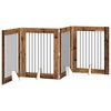 vidaXL Porte de chien pliable avec supports 4 pcs Bois ancien 321 cm