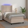 vidaXL Sommier &agrave; lattes de lit matelas LED Cappuccino 90x190cm