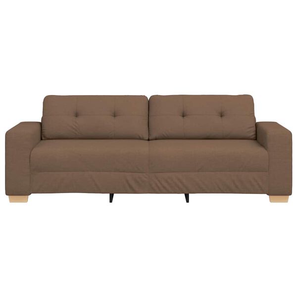vidaXL | Sofa 3 places | avec coussin Marron tissu