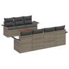 vidaXL Ensemble de canap&eacute; de jardin avec coussin 8 pcs Gris polyrotin