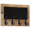 vidaXL Porte-manteaux muraux et 4 crochets 2 pcs bois manguier massif