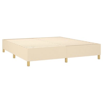 vidaXL Sommier à lattes de lit matelas et LED Crème 160x200 cm Tissu