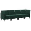 vidaXL Ensemble de meubles pour le salon 4 pc Vert fonc&eacute; Velours
