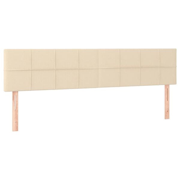 vidaXL T&ecirc;tes de lit Cr&egrave;me 200x5x78/88 cm Tissu