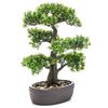 Emerald Mini bonsa&iuml; Ficus artificiel sur plaque marronne 43 cm