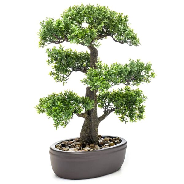 Emerald Mini bonsa&iuml; Ficus artificiel sur plaque marronne 43 cm