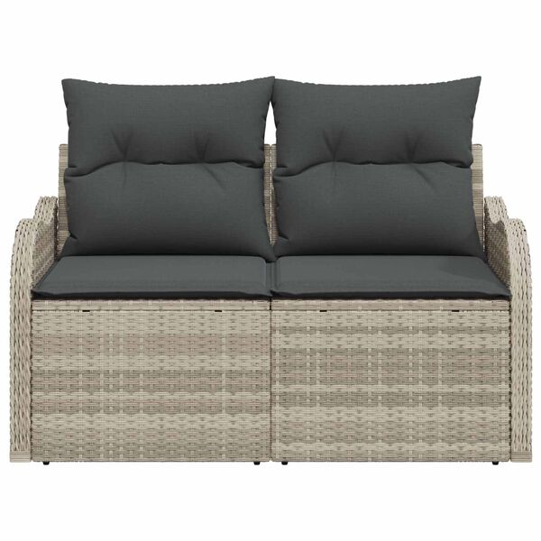 vidaXL Canap&eacute; de jardin Gris clair 121 x 62 x 69cm polyrotin