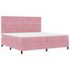 vidaXL Lit &agrave; ressort LED avec matelas Rose 200 x 200 cm Velours
